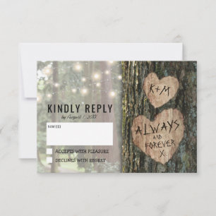RSVP Mariage Arbre Rustique   Guirlande de Lumière