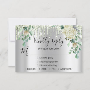 RSVP Mariage Argent Paillettes Mariée Menthe Goutt