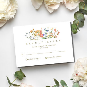 RSVP Mariage Bohème Fleur Sauvage d'Été