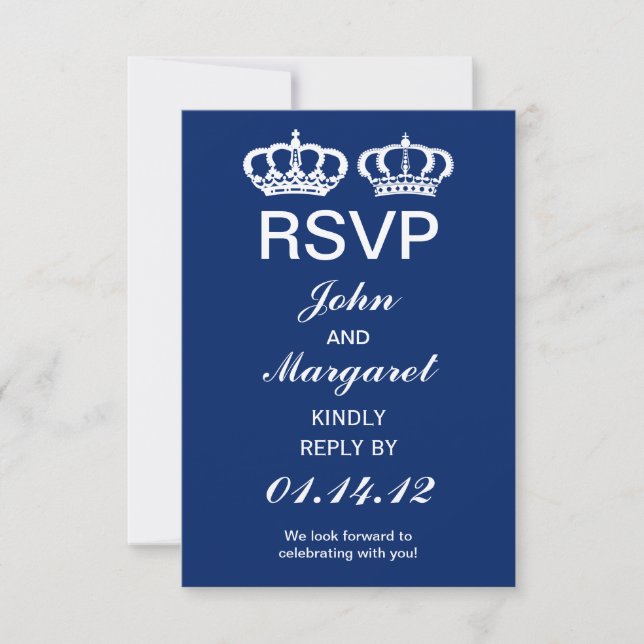 RSVP Mariage Couple Royal Bleu (Devant)