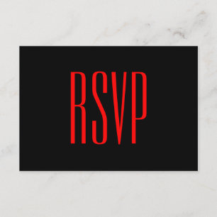 RSVP Mariage damassé V09 personnalisé noir et roug