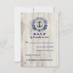 RSVP Mariage de plage rustique naval