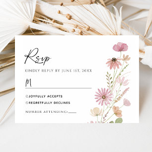 RSVP Mariage Floral Fleur Sauvage Neutre Terreux