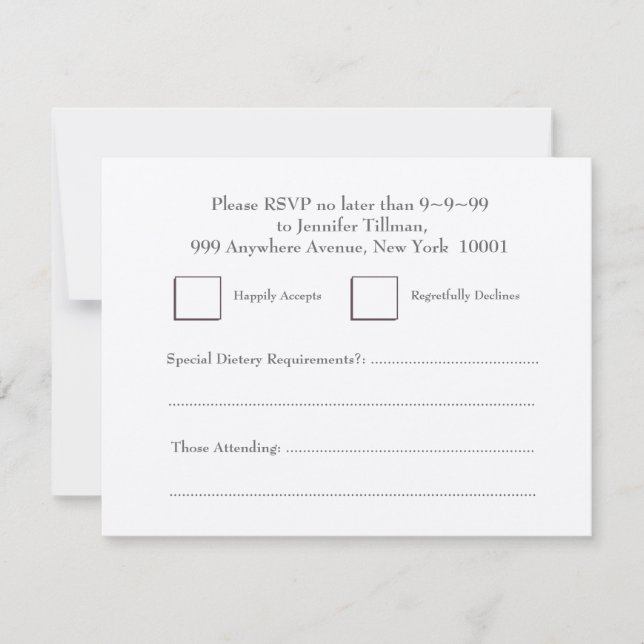 RSVP Mariage Foodies Heart Silver Réponse (Devant)