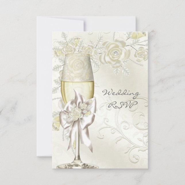 RSVP Mariage Gold Cream Pearl Floral Roses (Devant)
