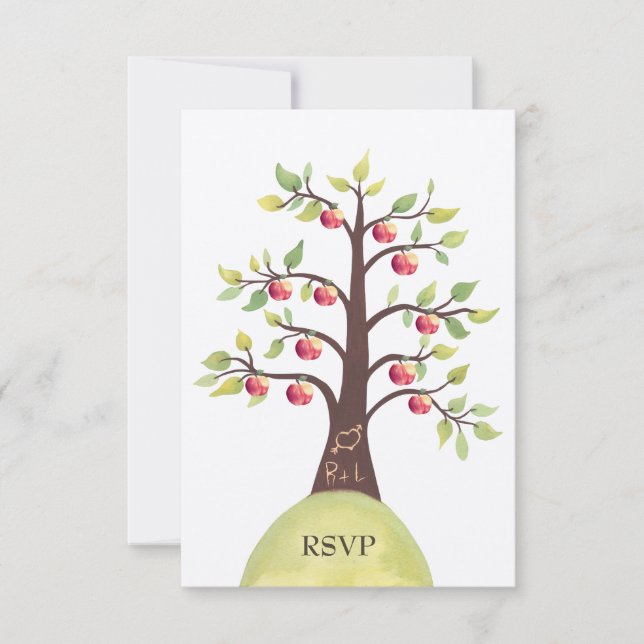 RSVP Mariage Monogramme Cartographie d'arbre d'App (Devant)