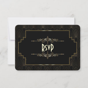 RSVP Mariage Style Gatsby Art Déco Or 1920