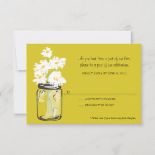 RSVP - Mason Jar rempli de marguerites blanches