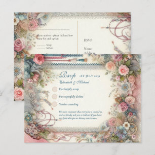 RSVP Maximaliste Vintage Floral Menu Shabby Chic