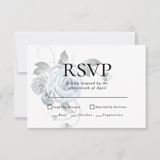 RSVP | Menu Choix d'aquarelle bleu-bleu-bleu-bleu (Devant)