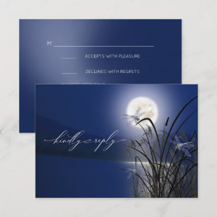 RSVP Menu Royal Blue Pleine lune Dragonfly Pond