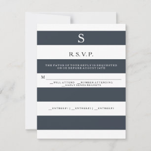RSVP MODERN Chic Larges Rayures Monogrammées