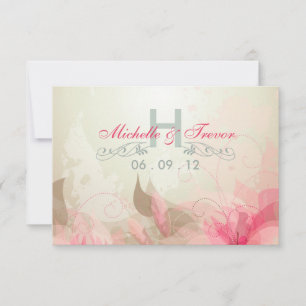 RSVP - Moderne Florale Abstrakte Hochzeits Einladu Karte
