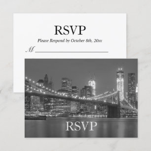 RSVP - New Yorker Skyline Brooklyn Hochzeit RSVP Einladung