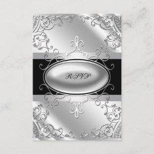 RSVP noir et argenté