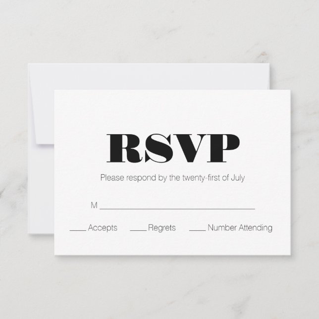 RSVP noir moderne (Devant)