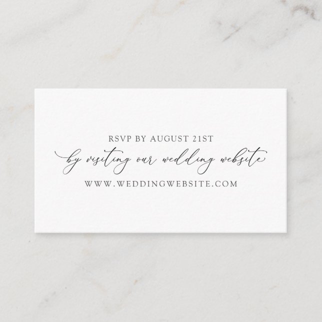 RSVP Online-Karte für einfache kalligraphische Hoc Begleitkarte (Vorderseite)