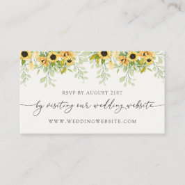 RSVP Online-Karte für Sonnenblumen Begleitkarte