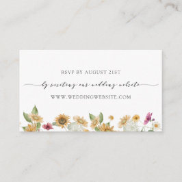 RSVP Online-Karte für Sonnenblumen Begleitkarte