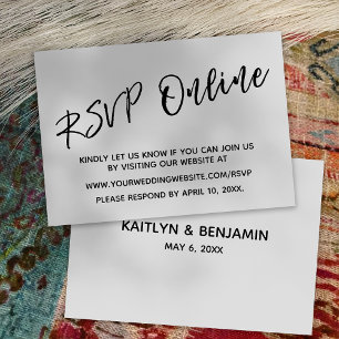 RSVP Online-Lässige Handschrift für Hochzeiten Begleitkarte