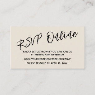 RSVP Online-Lässige Handschriftencreme für Hochzei Begleitkarte