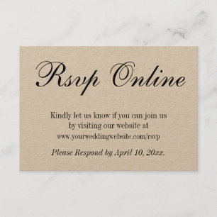 RSVP Online-Papier für Hochzeiten Begleitkarte