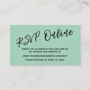 RSVP Online Simple Light Green Card Hochzeitsszena Begleitkarte