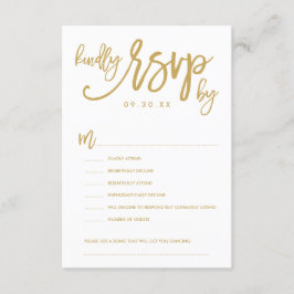 RSVP-Optionen-Karte mit Chic Hand Letding RSVP Karte