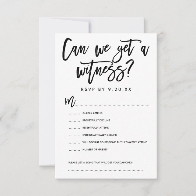 RSVP-Optionen-Karte mit Chic Hand Letding RSVP Karte (Vorderseite)