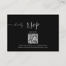 RSVP Pack für Hochzeiten | QR-Code Minimalistisch  Visitenkarte