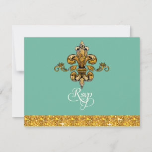 RSVP Parties scintillant Faux Gold Black Forme Fle
