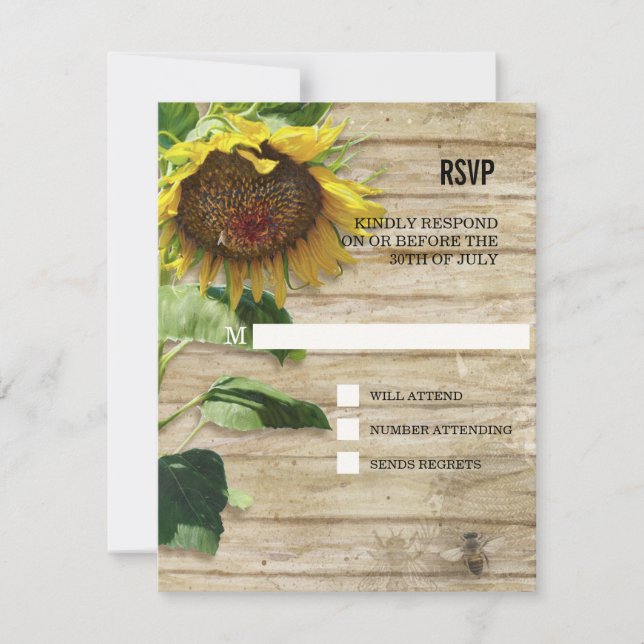 RSVP Peint à la main tournesol en bois clôture abe (Devant)