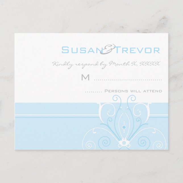 RSVP Post Card Hochzeit - Moderner Deko Einladungspostkarte (Vorderseite)