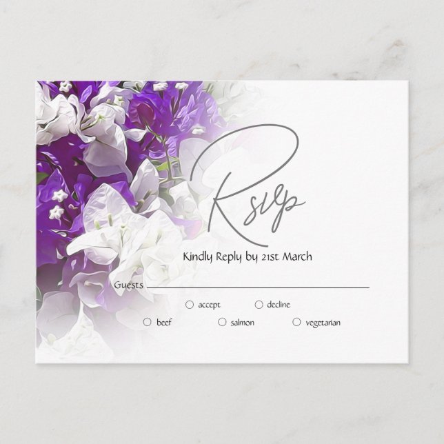 RSVP Postcard Response to Wedding Invite  Postkarte (Vorderseite)
