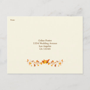 RSVP-Postkarte für Herbstblätter Einladungspostkarte