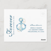 RSVP Postkarte für Nautische Hochzeit