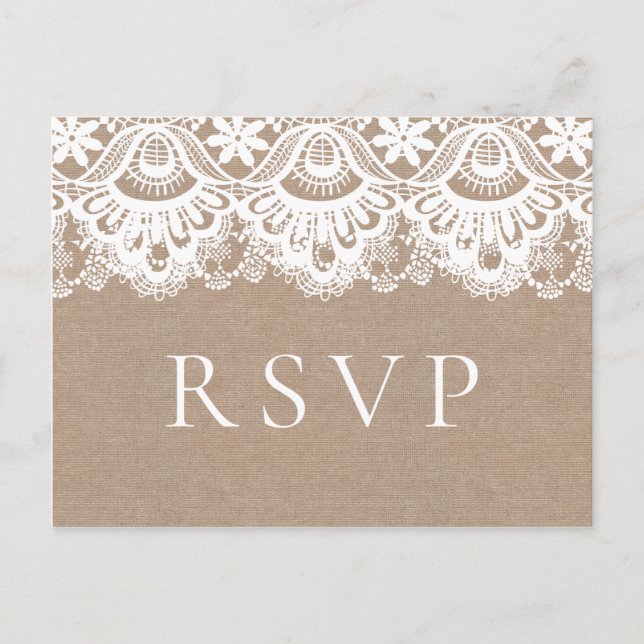 RSVP-Postkarten für Hochzeiten, Rustikal Postkarte (Vorderseite)