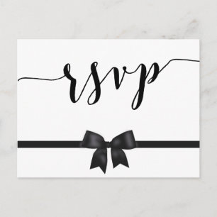 RSVP-Postkarten für Schwarz-Weiß-Hochzeiten mit Bo Einladungspostkarte
