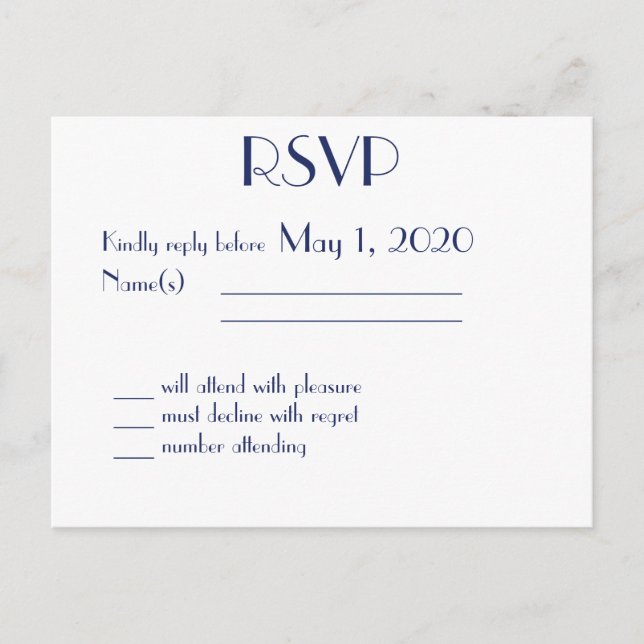 RSVP-Postkarten für weiße Nautische Hochzeiten Einladungspostkarte (Vorderseite)