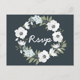 RSVP-Postkarten mit Blumenzettel Einladungspostkarte