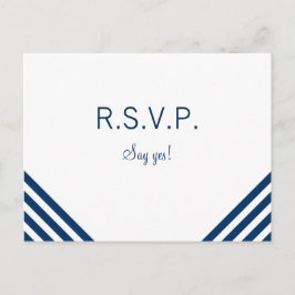 RSVP-Postkartenvorlage für Nautische Hochzeiten Einladungspostkarte