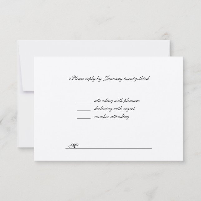 RSVP pour mariage (Devant)
