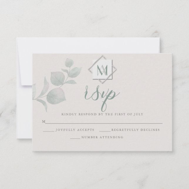 RSVP pour mariage | Eucalyptus argenté (Devant)