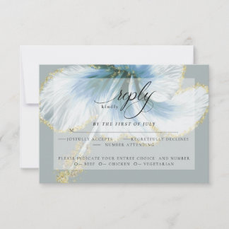 RSVP pour mariage | Fleur d'hibiscus bleu