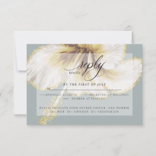 RSVP pour mariage Fleur d'Hibiscus jaune