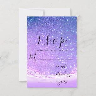 RSVP Purple Ocean Blue Waves Beach Mariage