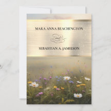 *~* RSVP QR AR31 Faire-part de mariage Fleurs Mist