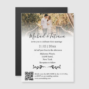 rsvp qr code effacé faire-part de mariage photo