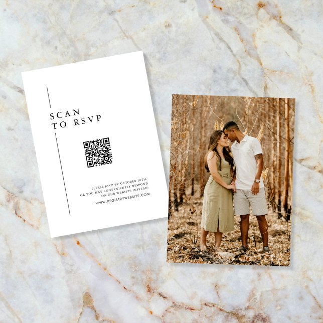 RSVP QR-Code für Hochzeiten Minimalistisch Clean S Begleitkarte (Von Creator hochgeladen)