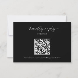 RSVP QR-Code für Schwarze Hochzeiten Minimalistisc
